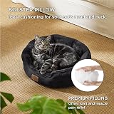 Bedsure Cat Bed Indoor Round 51x48x15cm Removable Pillow Non-Slip Bottom view 3