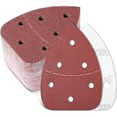 Ceoighe 96 Pcs Mouse Sander Sandpaper Detail Sanding Pads,with Cut Line | Sand Paper in 40 60 80 120 150 180 240 320 Grits, Compatible with Ryobi Sander CFS1503K CFS1503 CFS1502 CFS1503G