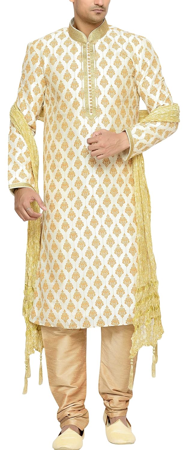 indian poshakh men's silk sherwani