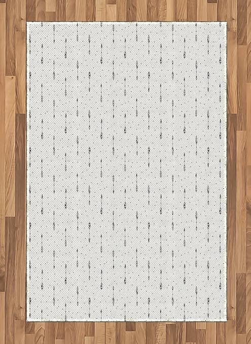 Amazon Com Lunarable Abstract Area Rug Minimalist Arrow Pattern With Polka Dots Design Flat Woven Accent Rug For Living Room Bedroom Dining Room 4 X 5 7 Black White Kitchen Dining
