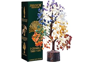 ZENFULSTONE 7 Chakra tree of life Crystal Healing Money Tree for Home Living Decor, Office Desk Decor | Handmade Feng Shui Bonsai for Positive Energy, Wealth & Good Luck | Birthday Gifts for Men, Women, Mom