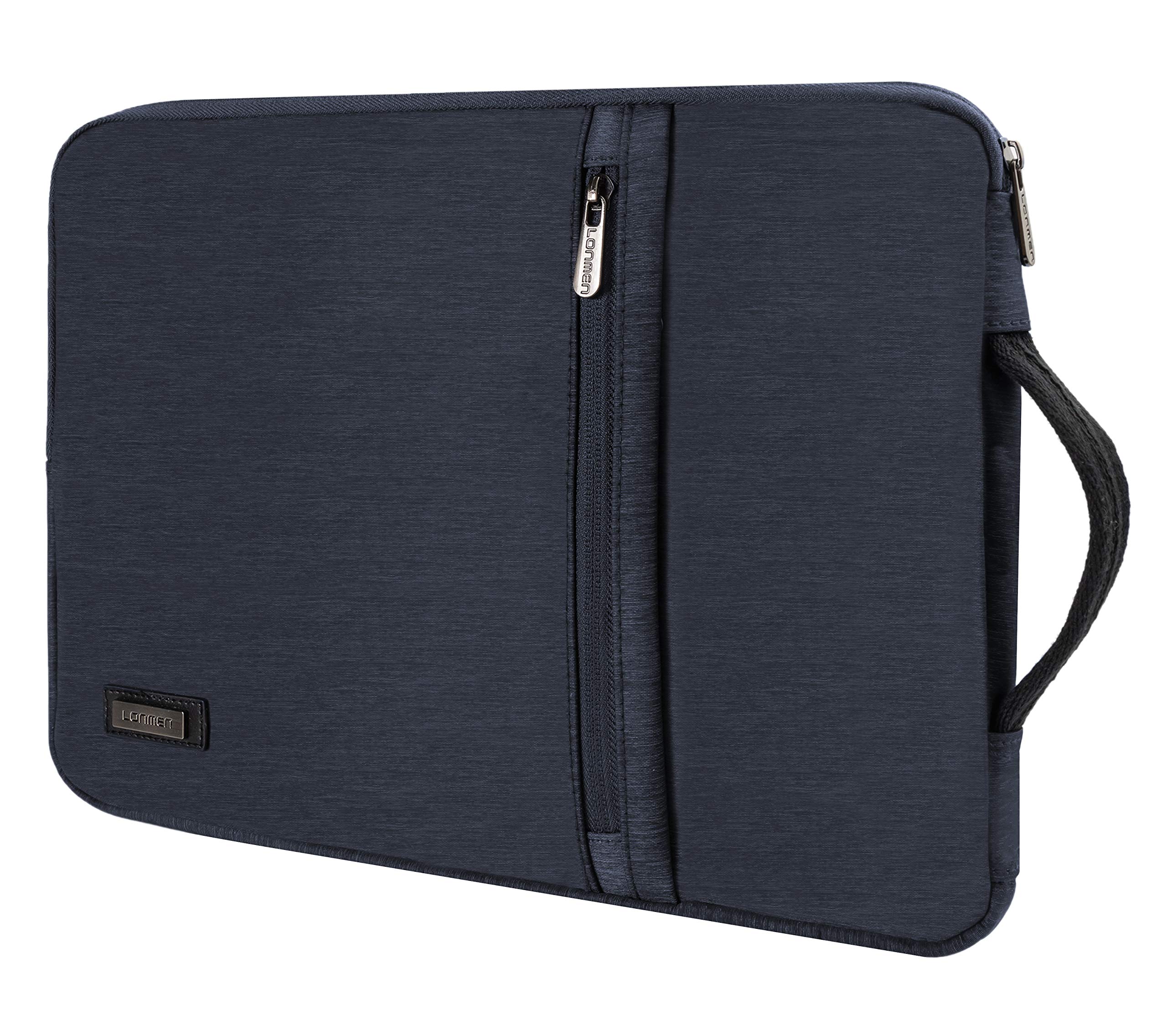 LONMEN Water Resistant 12.5-13 Inch Laptop Sleeve Bag Case with Handle for 3" MacBook Pro / 12.9" iPad Pro 2016-2017/13.5" Surface Laptop 2/13.3" Lenovo Yoga C630, Blue