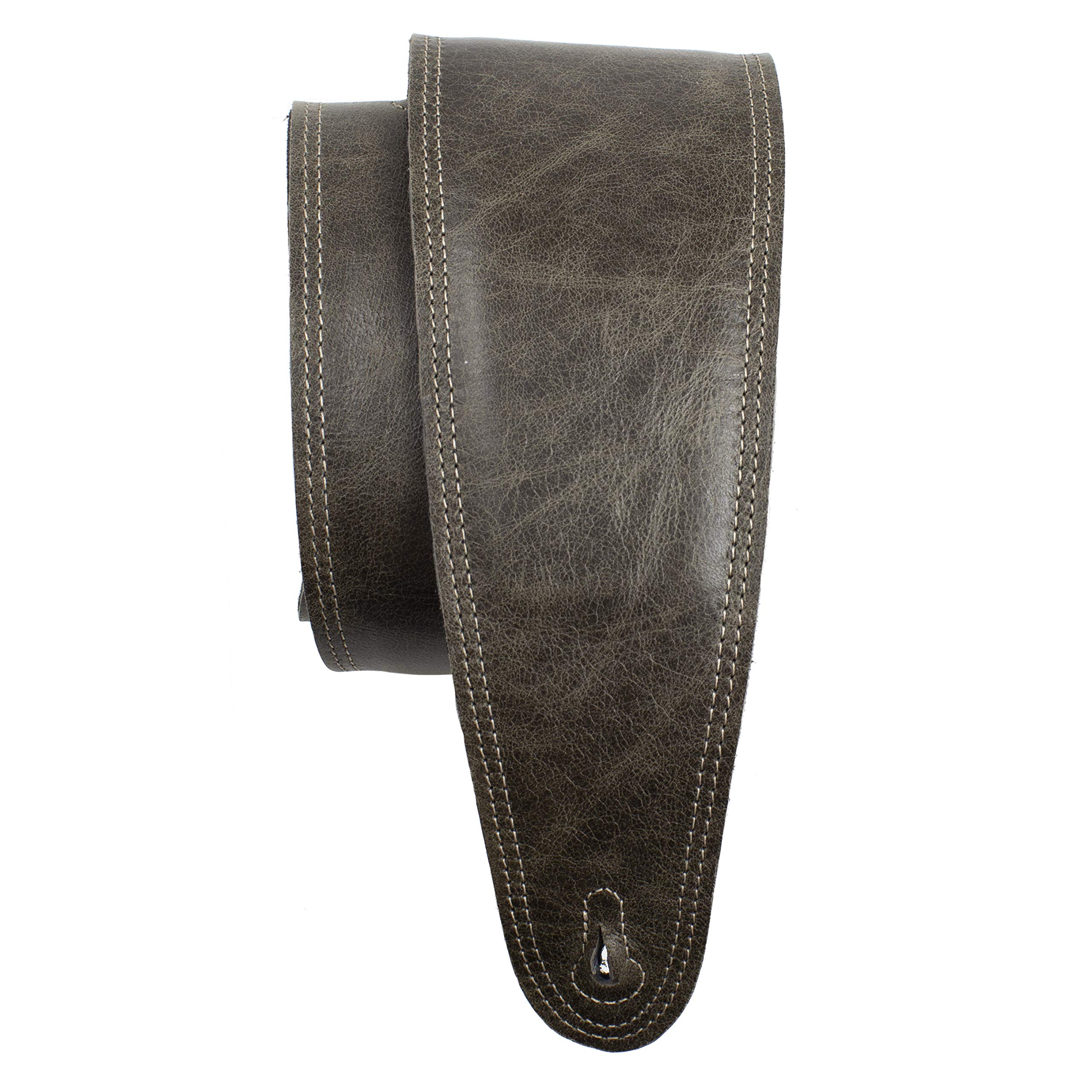 Perri’s Leathers Ltd. - Guitar Strap - Leather - Padded - Vintage Brown - Adjustable - For Acoustic/Bass/Electric Guitars - Made in Canada (BM35PD-7134)