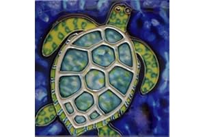 TILE CRAFT Turtle Ceramic Art Tile with Easel Back 6 x 6 inches