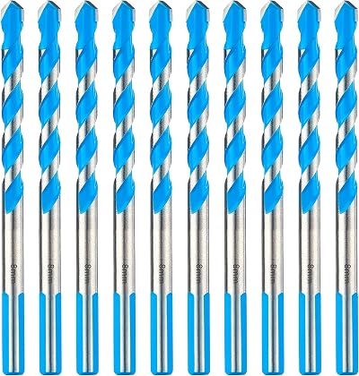 toolant 8mm Concrete Drill Bit Set 10pcs Masonry Carbide Tip Shockproof