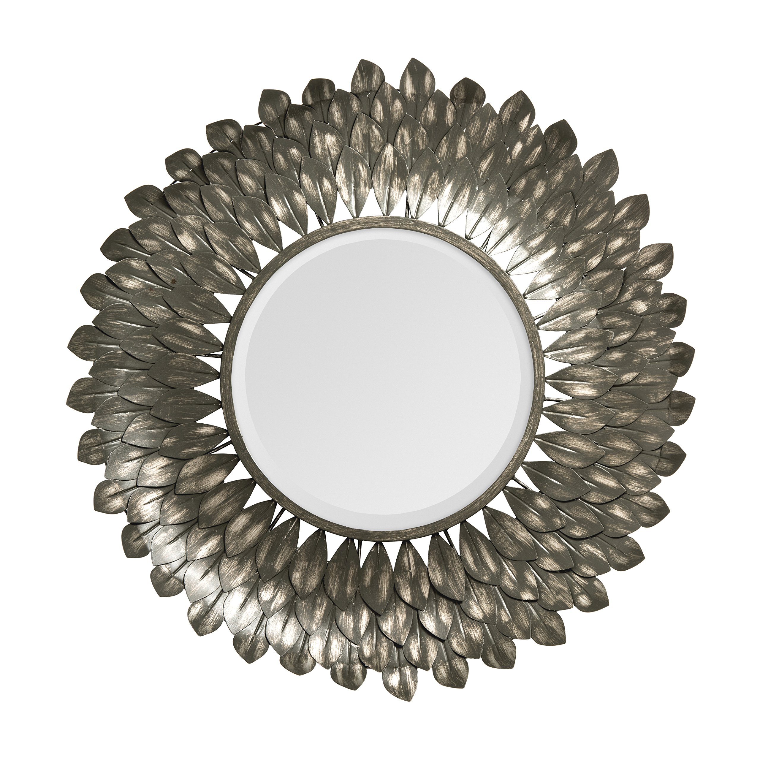 Premier Housewares Tribeca Round Wall Mirror, Grey/Distressed Finish