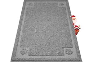 UPSKY Large Cat Litter Mat Trapper 35"×23" Traps Litters from Box and Paws Scatter Control for Folding Trapping Mat Soft for Floor on Sensitive Kitty Paws Easy to Clean