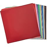 Vinyl Ease 12" x 12" 30 Sheets Assorted Glossy Colors Permanent Adhesive Vinyl for Cricut, Silhouette, Pazzles, Craft ROBO, QuicKutz, Craft Cutters, Die Cutters, Sign Plotters - V0101