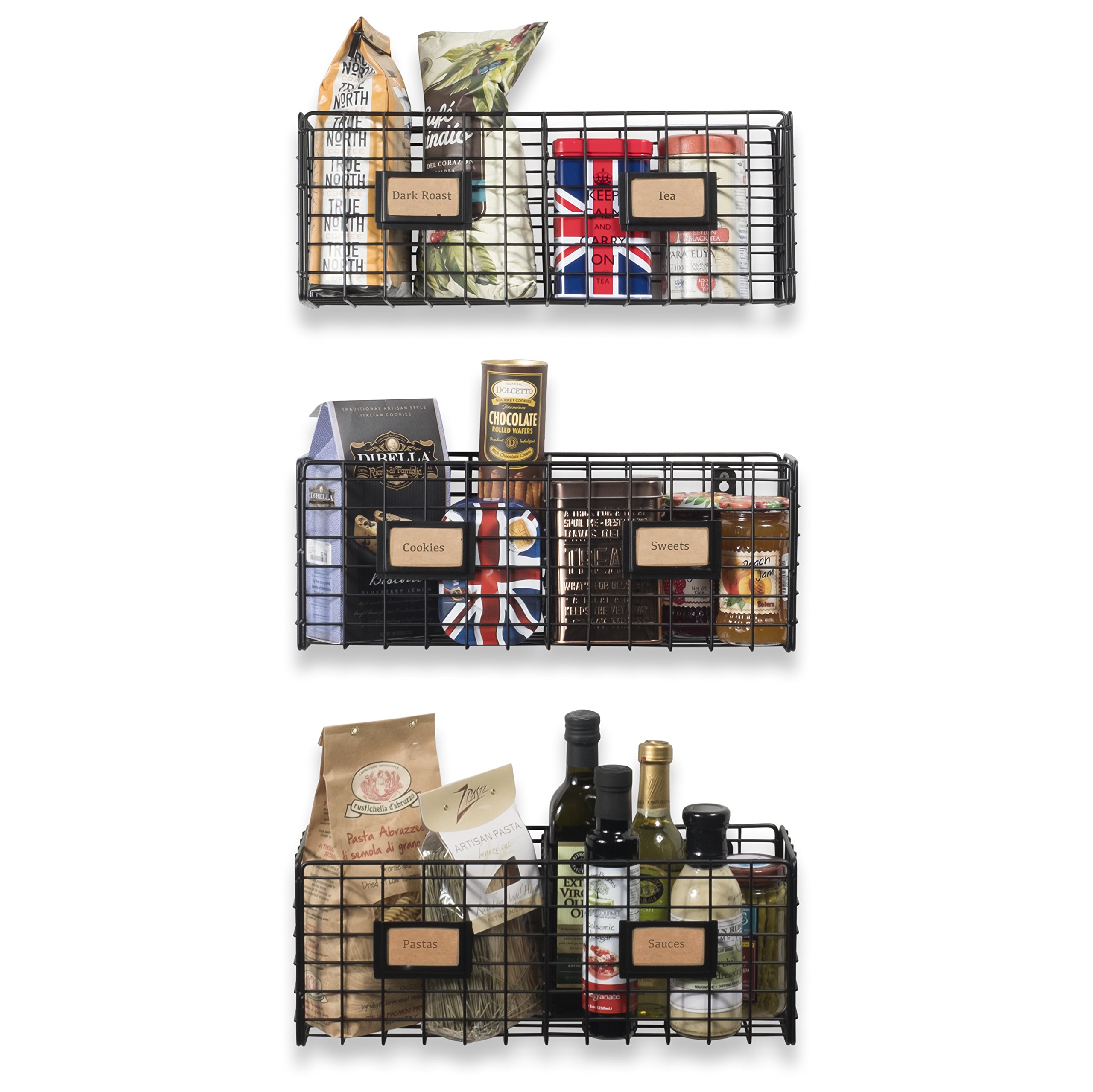 Wall35 Amalfi Metal Wire Baskets Magazine Racks Organizer Holder Wall Mounted Storage