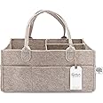 Parker Baby Co. Diaper Caddy - Nursery Storage Bin and Car Organizer for Diapers and Baby Wipes - Oatmeal, Large