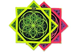 First Earth Flow Star - Dapo Star - Flow Toy Green/Pink Flower of Life (UV), 27" - Regular