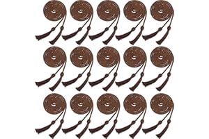 Rcanedny 15 Pieces Graduation Honor Cord Braided Honor Cords with Tassels for Graduation Students (Brown)