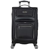 Kenneth Cole REACTION Rugged Roamer Lightweight Softside Expandable 8-Wheel Spinner Luggage, Black, 20-Inch Carry-On