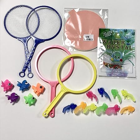 Amazon Nico Style 魚すくいセット B おうちで縁日気分 ２タイプのぽい付き 水で膨らむぷにょぷにょ玉 夏祭り プール 金魚 魚釣り 金魚すくい 縁日用品 おもちゃ