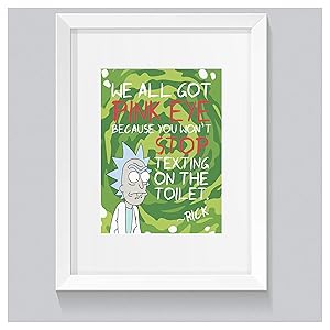 Rick and Morty Print – 8 x 10 – Funny Art – Bathroom Decor – Funny Decor – Bathroom Wall Art – Rick Sanchez – Rick and Morty Decor