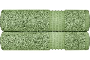 Ashley Mills Bath Sheet Set of 2 - Super Soft Cotton Bath Sheet | Quick Dry Extra Large Bathroom Towels | Oversized Bath Sheet 500 GSM 35 x 70 in Sage Green
