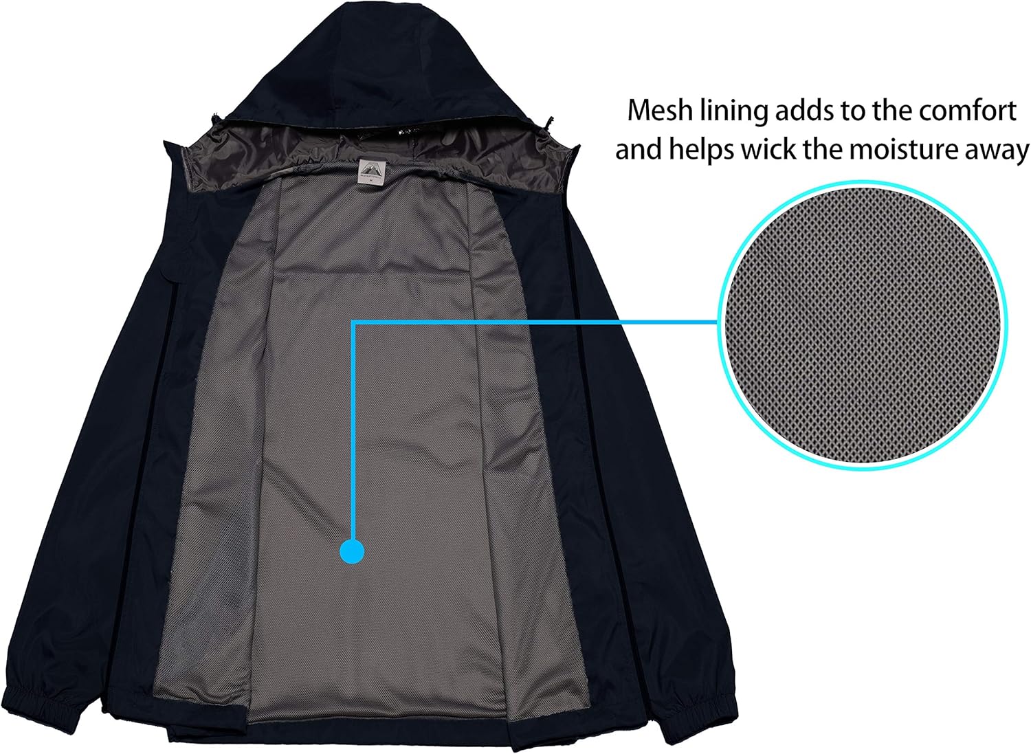 Mapamyumco Men's Lightweight Water-Resistant Windbreaker, Windproof Hooded Jacket: Clothing