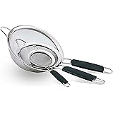 LiveFresh Food Strainer Set - Premium Fine Stainless Steel Fine Mesh Strainers, Colanders and Sifters Crafted for Quinoa & Amaranth with Comfortable Non Slip Handles - 3 Sizes
