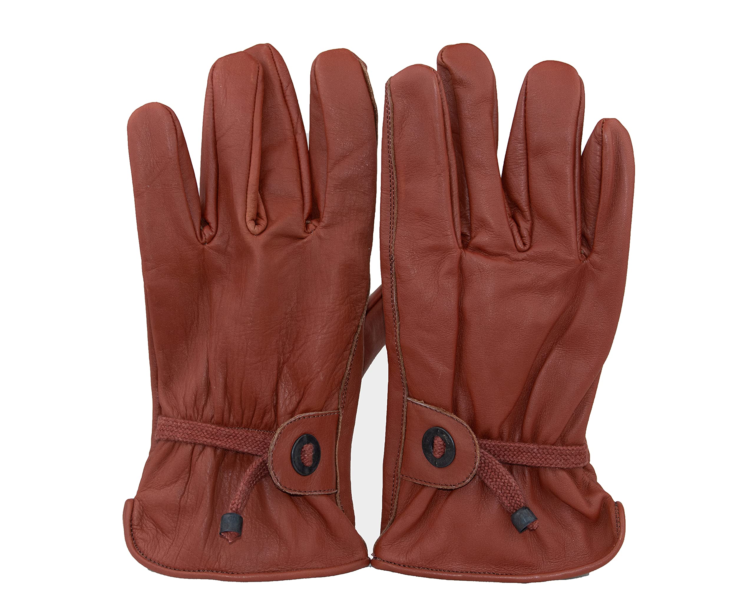 Black Jungle Leather gloves for riders and bikers. Women, Men, Gloves (XL, Brown)