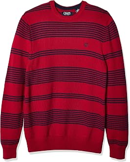 Chaps Men's Cotton Crewneck Sweater - Red Multi - L