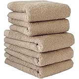 hiorie(ヒオリエ) 日本製 ホテルスタイルタオル フェイスタオル 5枚セット モカ(選べる18色) 瞬間吸水