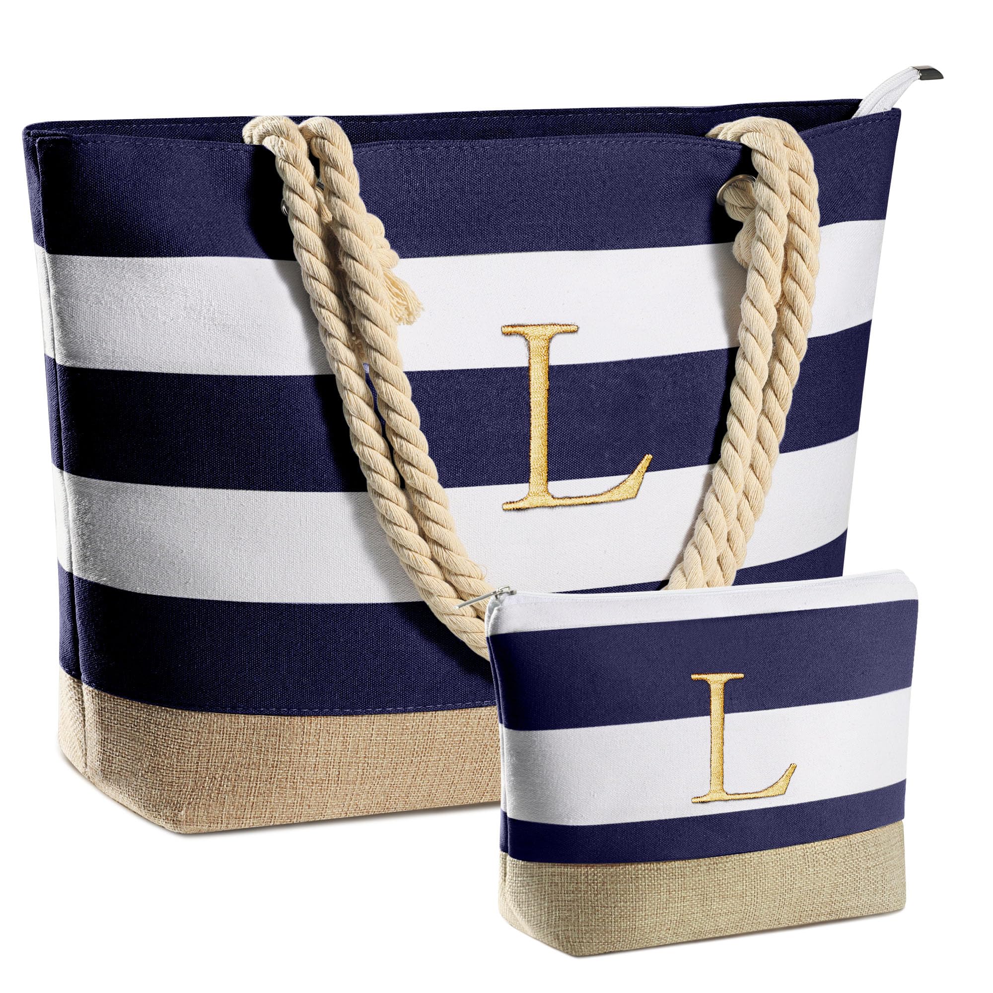 Photo 1 of YOOLIFE Beach Bag - Canvas Tote Bag Makeup Bag for Women's Graduation & Birthday Gifts