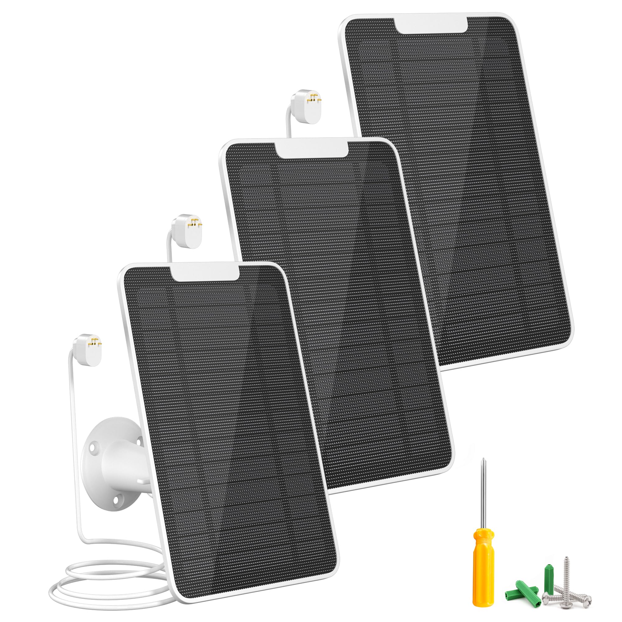 Photo 1 of Premium Solar Panel for Google Nest Camera, 5W Camera Solar Panel Power for Google Nest Cam Outdoor & Indoor (Battery Version), Special Made for Google Nest Cam, IP65 Waterproof, w/ 13ft Cable, 3 Pack