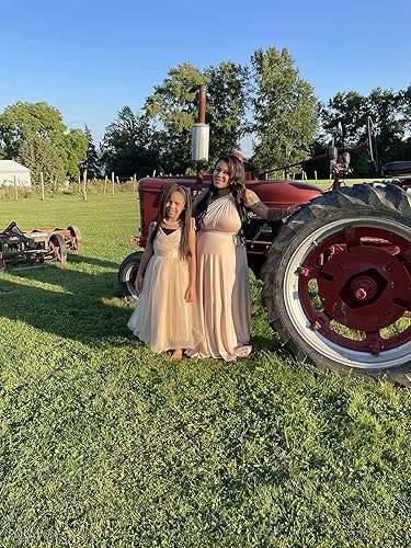 Glamulice Flower Girl Dress Kids Lace Spaghetti Strap Tulle