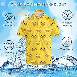 Xdceu Men’s Yellow Duck Golf Polo Shirts Funny