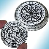 Karmacide Caesar Cipher Coin Set Double Disc Encoder Decoder Cryptography Puzzle Secret Message Tool Collectible Gift