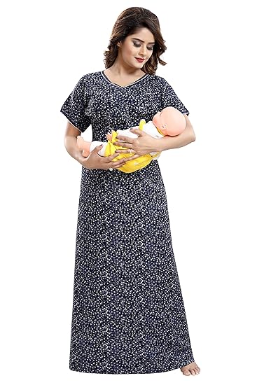 Women's Feeding/Maternity Nighty(Alpine Fabric)(Size:Free Length:55