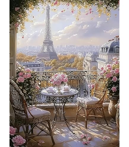 Kit Diamond Painting 5D Fai Da Te – Torre Eiffel Panorama – Quadro Diamanti 30x40cm – Arte Decorativa Da Parete
