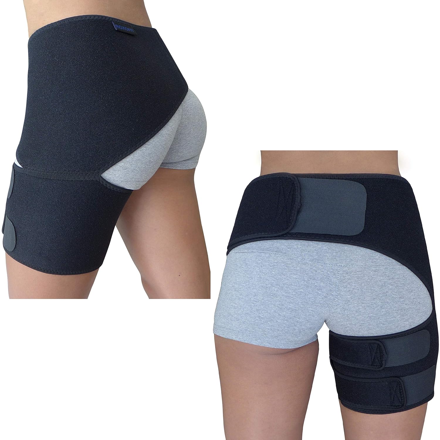 Hip Brace for Sciatica Pain Relief - Groin Thigh Hamstring Compression Sleeve Support Men Women SI Joint Hip Flexor Labral Tear Arthritis Bursitis Belt Sciatic Nerve Wrap Spica Stabilizer Pull Strain (Black): Industrial & Scientific