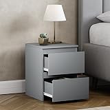 Vida Designs Denver 2 Drawer Bedside Chest Grey Space-Saving Nightstand view 2