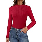 YUCOLEN Women's Long Sleeve Mock Neck Sweater Ribbed Knit Slim Fit Basic Tops Lightweight T Shirts Going Out 2025 Clothes