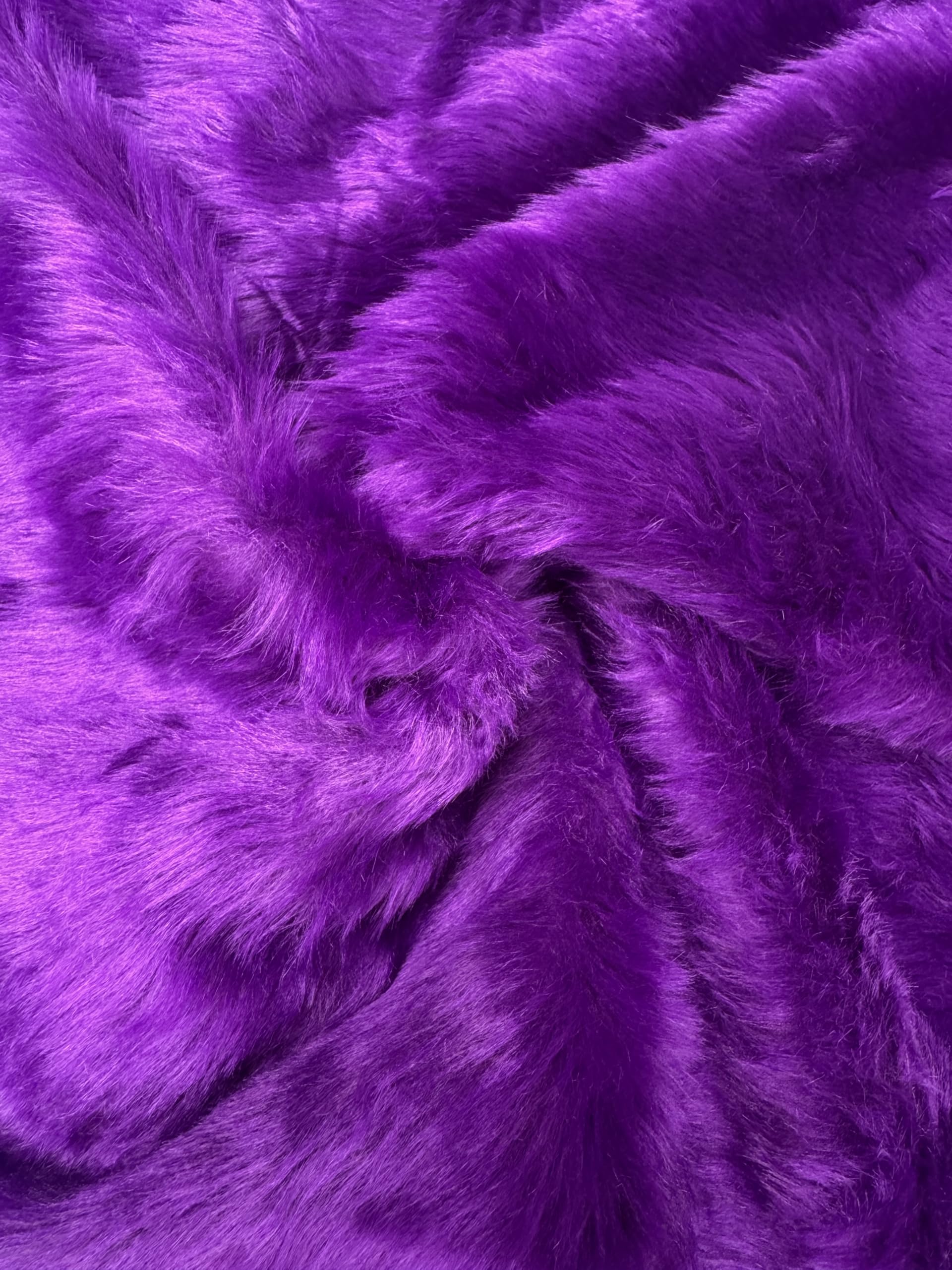Plain Fun Faux Fur Fabric Material Purple, 1Mtr - 150cmx100cm โ image 1