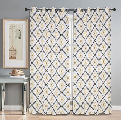 Buy Dekor World Cotton Ikat Printed Eyelet 110x215 Cm 4x7 Ft