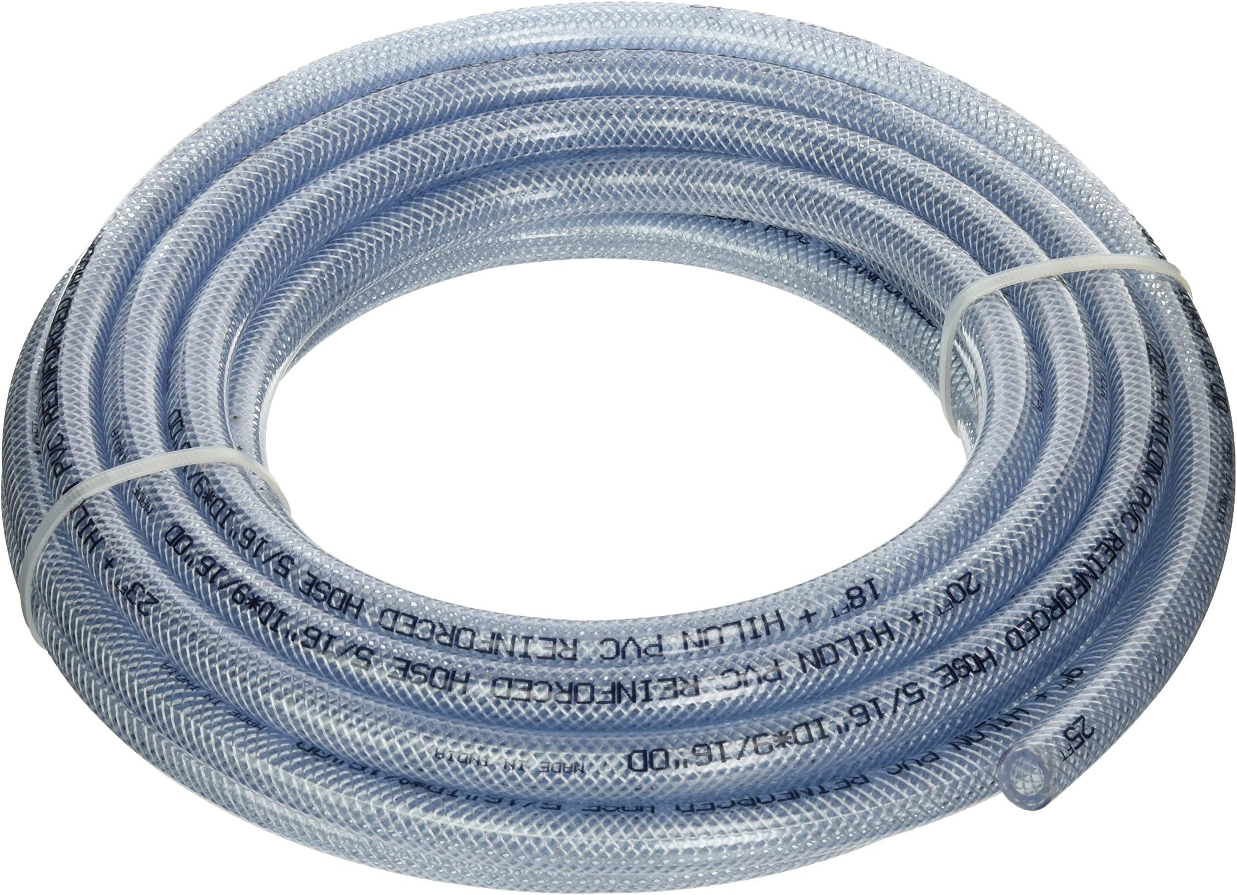Hilon Pvc Reinforced Hose 5/16" ID * 9/16" OD * 25 FT