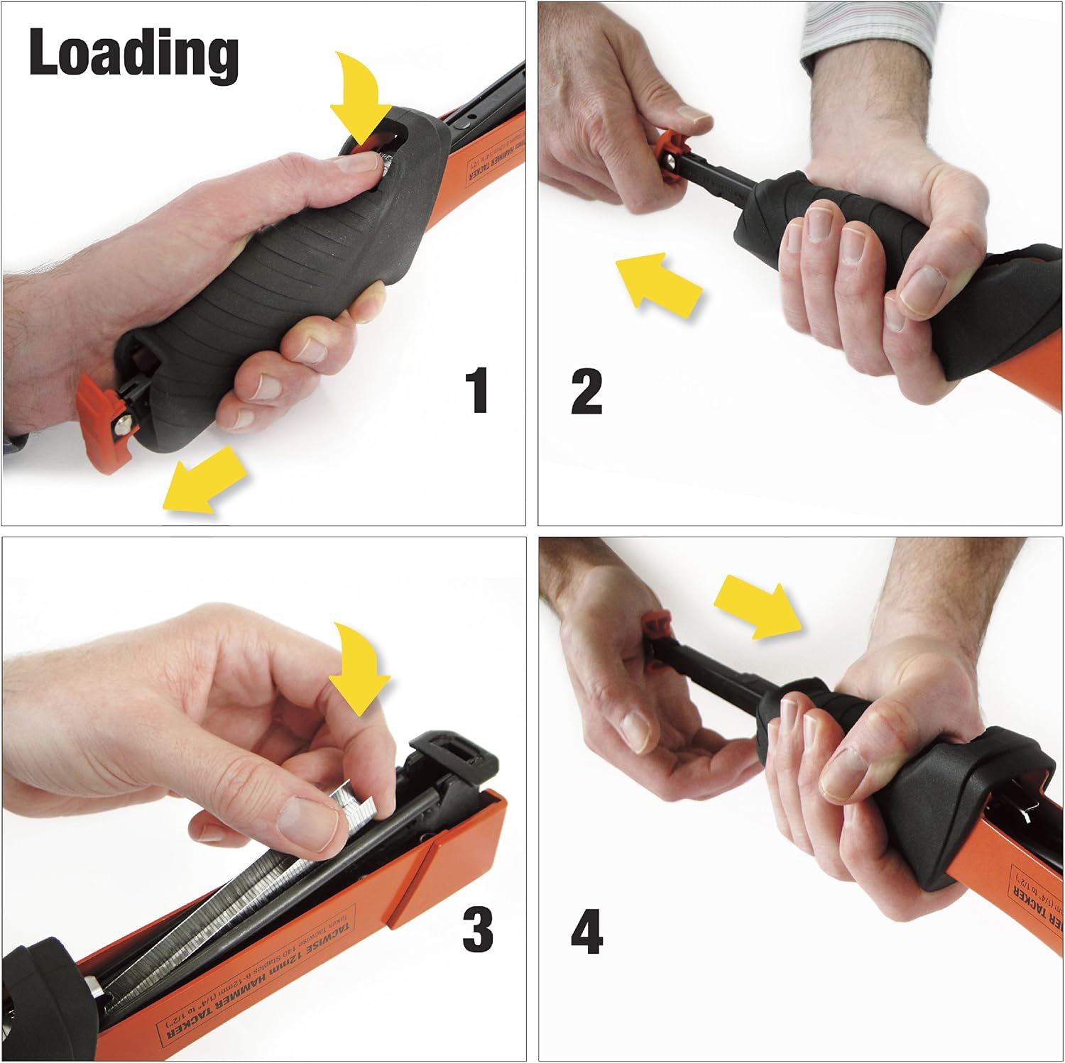 Tacwise 1262 A54 Heavy Duty Hammer Tacker with 2000 140/12mm Staples, Uses Type 140 / 6, 12 mm Staples, Orange / Black - Image 5
