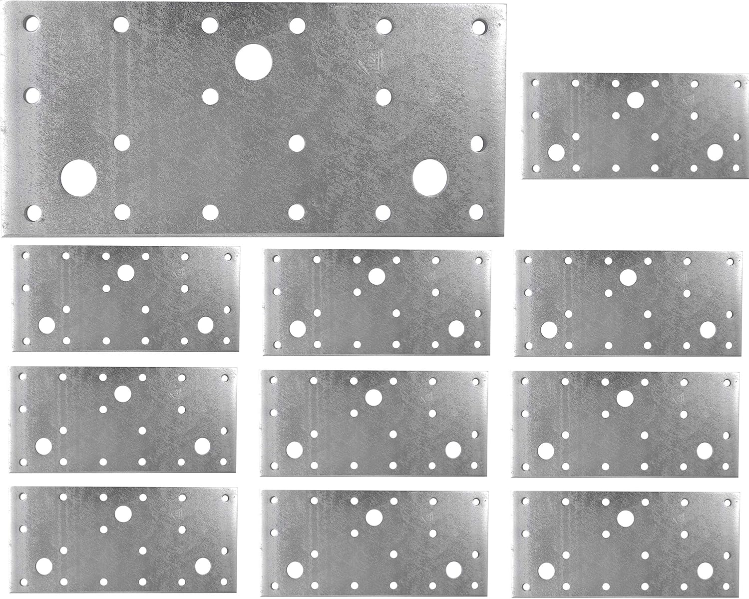 Flat Repair Connecting Joining Plate Galvanised Heavy Duty Metal Steel Sheet 5.91"x 2.76"x 0.1" (150 x 70 x 2.5mm) Pack of 10pcs