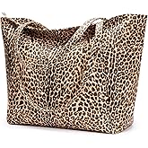 KALIDI Large Tote Bag Vegan Leather Casual Zipper Work Bag Weekender Hobo for Women 23L Oversize Shoulder Travel Purse