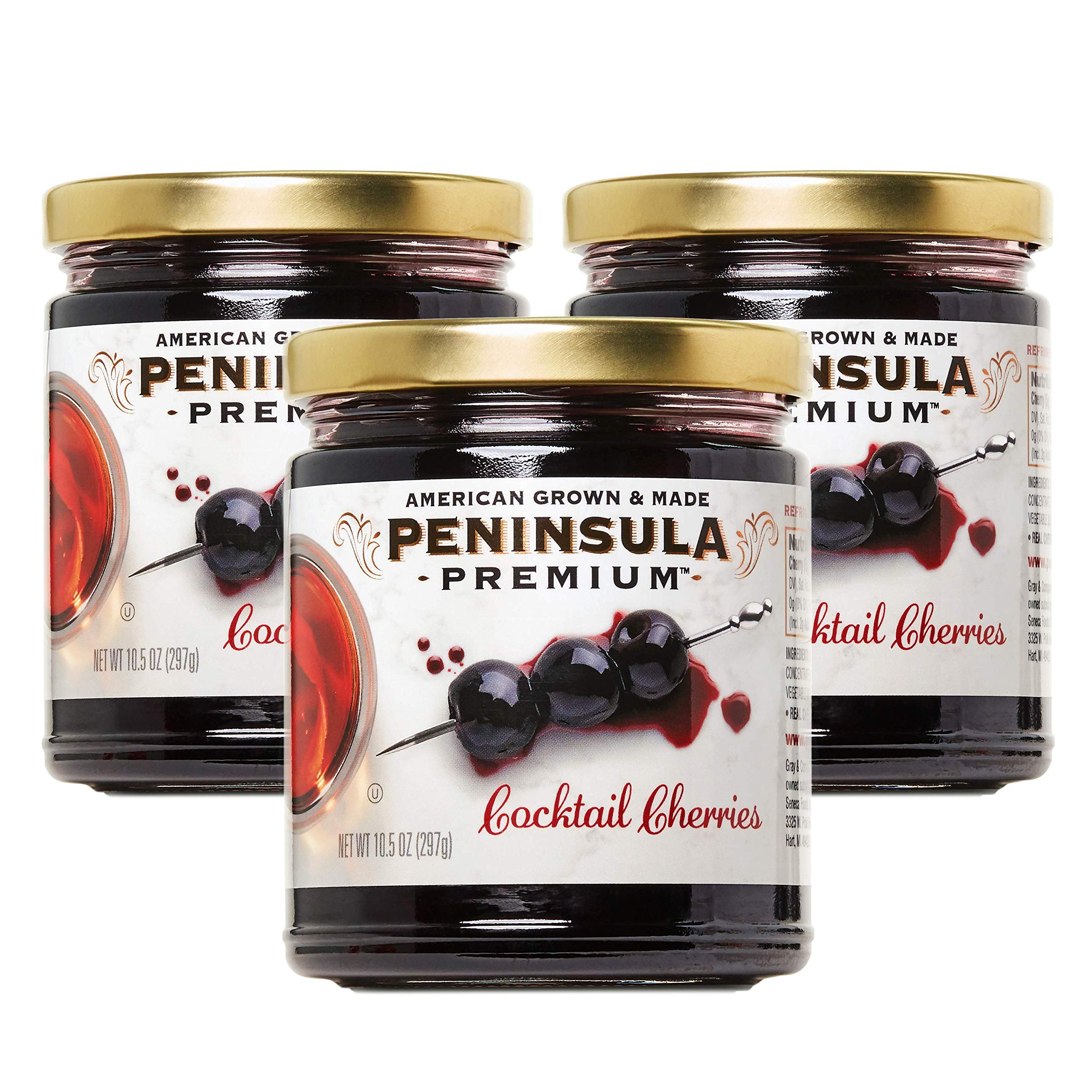 Peninsula Premium Cocktail Cherries Award Winning Deep BurgundyRed