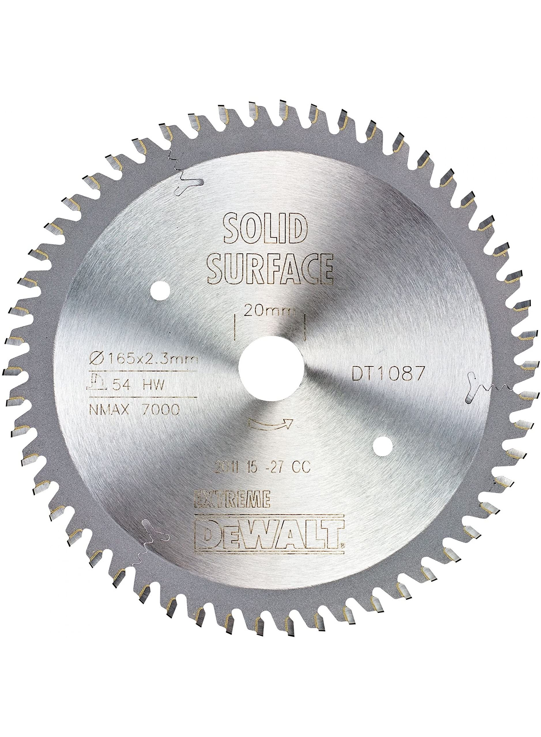 Dewalt Trespa Extreme Circular Saw Blade 165 x 20 x 2.3 54ZHW DT1087 QZ