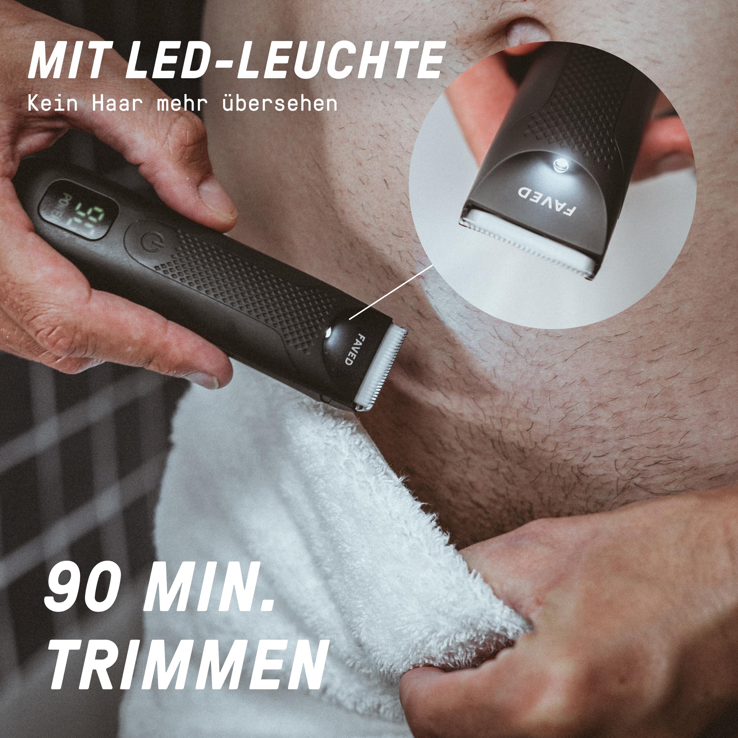 The Bodygroomer – Intimrasierer & Körperrasierer, duschfest, 90 Min. Laufzeit, LED-Leuchte, Ladestation – Body-Trimmer für den Intimbereich & Körper für Männer Mann Herren von Groomed Rooster 5