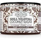 Shea Terra Nilotik - Coconut Sugar Whipped Body Scrub, Dark Chocolate, 12 Ounce