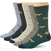 Amazon Essentials Men's Patterned Dress Crew Socks, 5 Pairs