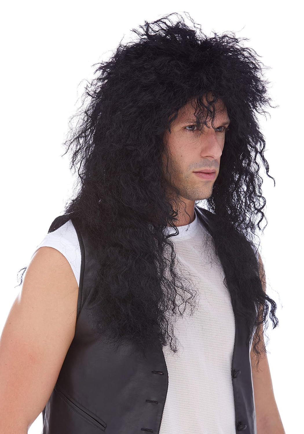 HIGH QUALITY BLACK HEAVY METAL SYNTHETIC HAIR WIG eBay
