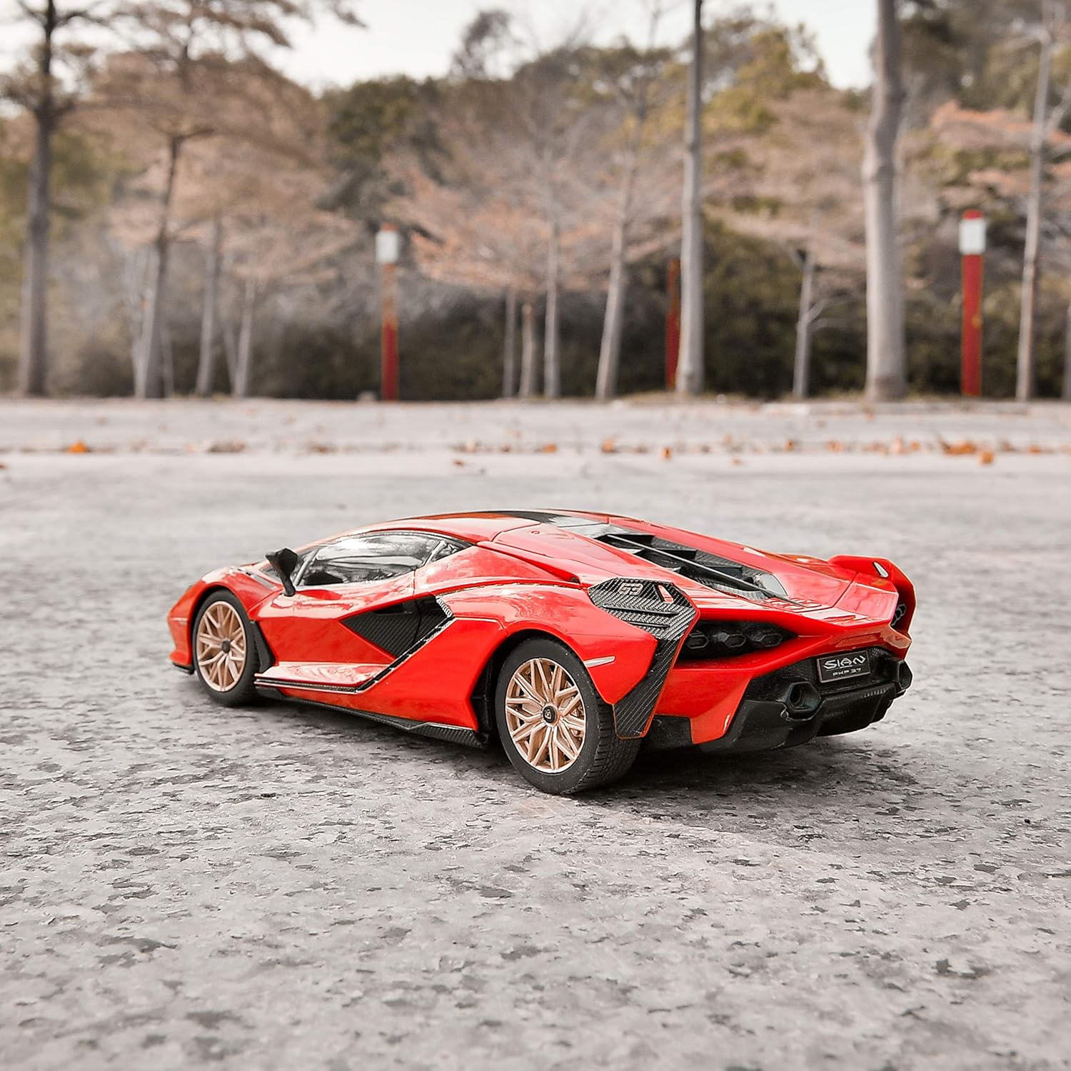 BEZGAR X RASTAR Licensed RC Series, 1:24 Scale Diecast Remote Control Car Lamborghini Sián FKP 37 Electric Sport Racing Hobby Toy Car Model Vehicle for Boys and Girls Teens and Adults Gift (Red): Toys & Games