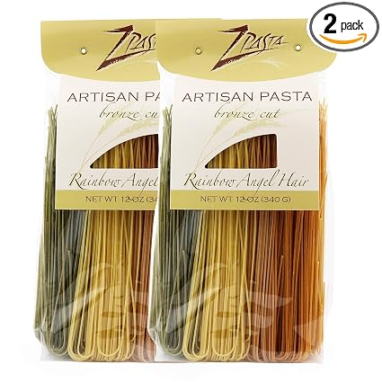 Amazon Com Zpasta Rainbow Angel Hair Bronze Cut Artisan Pasta