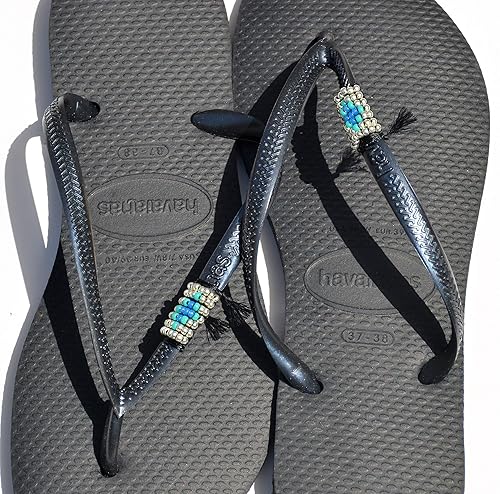turquoise havaianas flip flops